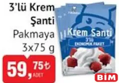PAKMAYA3'LÜ KREM ŞANTİ 3X75 G PAKMAYA3'LÜ KREM ŞANTİ 3X75 G